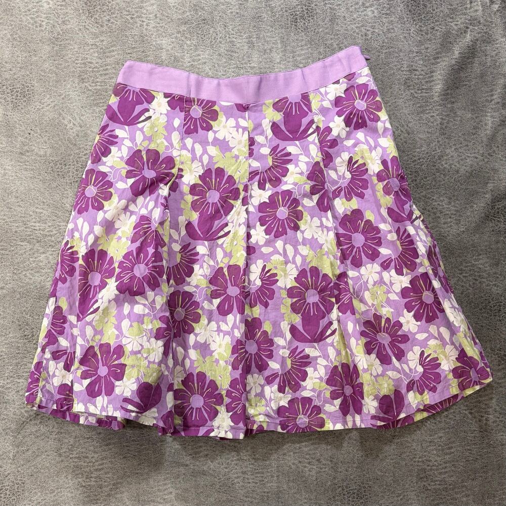 Y2k Purple Floral Ruffled Mini Skirt